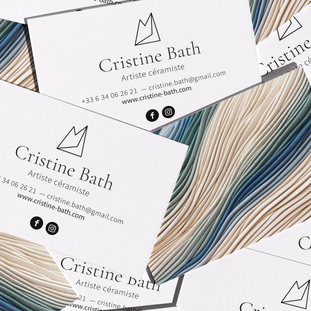 Création graphique pour Cristine Bath artiste céramiste métier d'art par Océane Giorgio graphiste indépendante Drôme